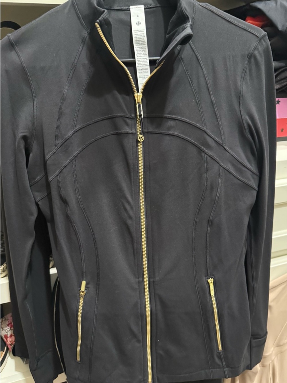 Lululemon Athletics NWT Black Utility Jacket with Gold Zippers